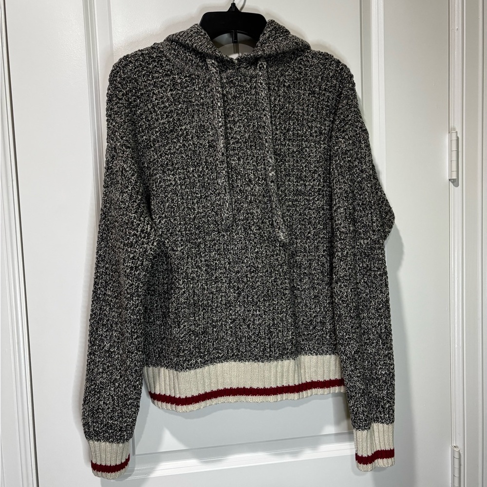 Roots Cabin Marled Knit Hooded Sweater Size Large